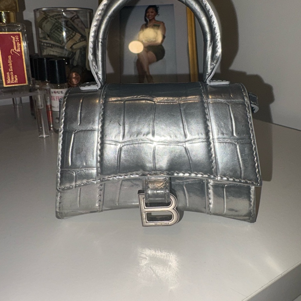 Balenciaga Metallic Hourglass Nano
